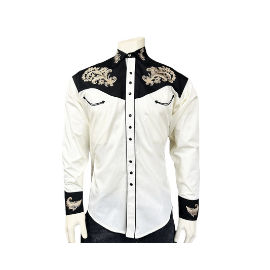 Rockmount Men's Vintage 2-Tone Embroidered Western Shirt
