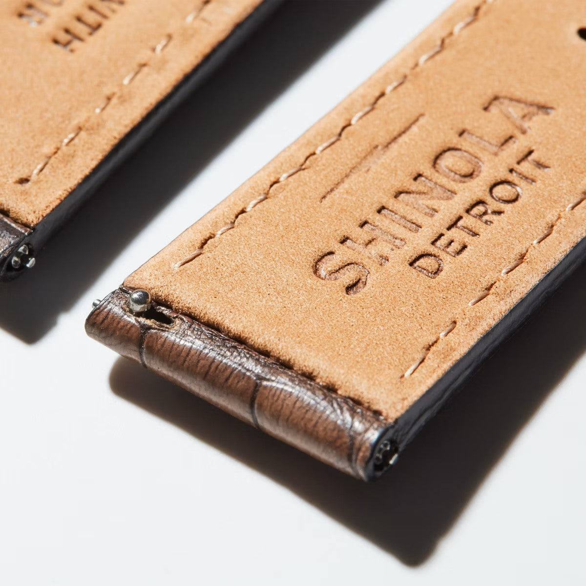 Shinola Genuine Alligator Watch Strap - Brown 24mm
