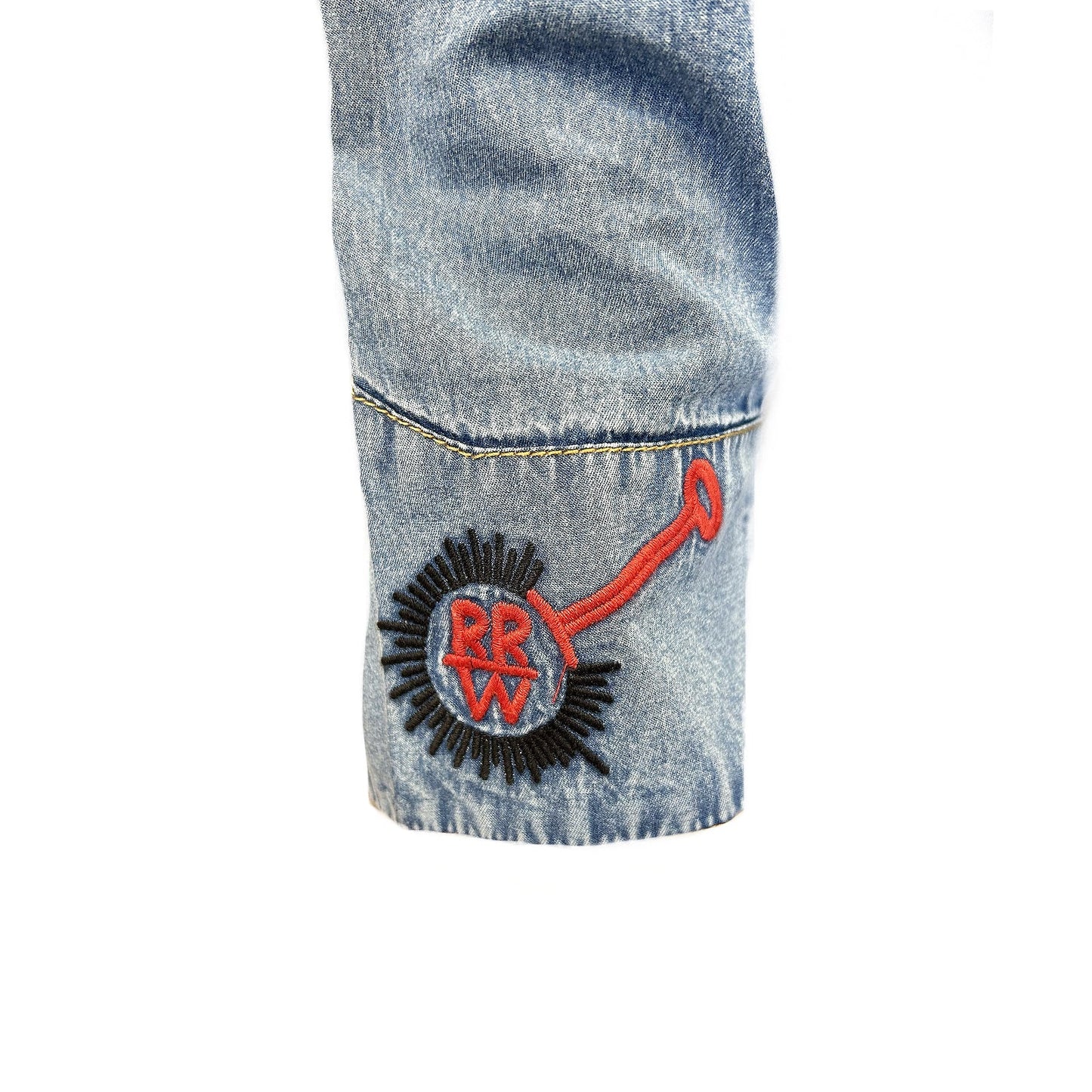 Men’s Rockmount Vintage Denim Bronc Embroidered Western Shirt
