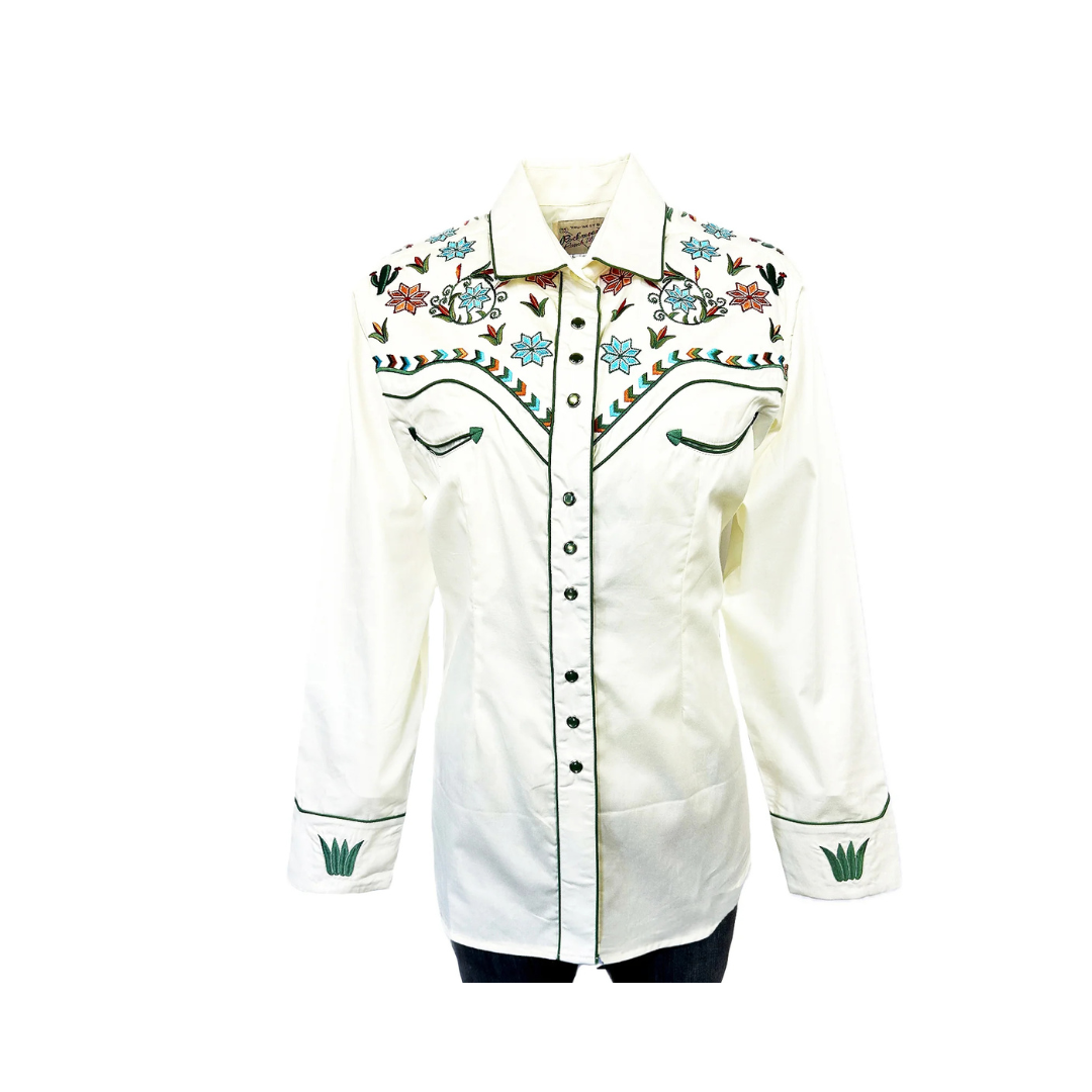 Rockmount Women's Vintage Floral and Cactus Western Shirt
