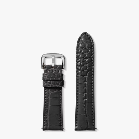 Shinola Genuine Alligator Watch Strap - Black 20mm L