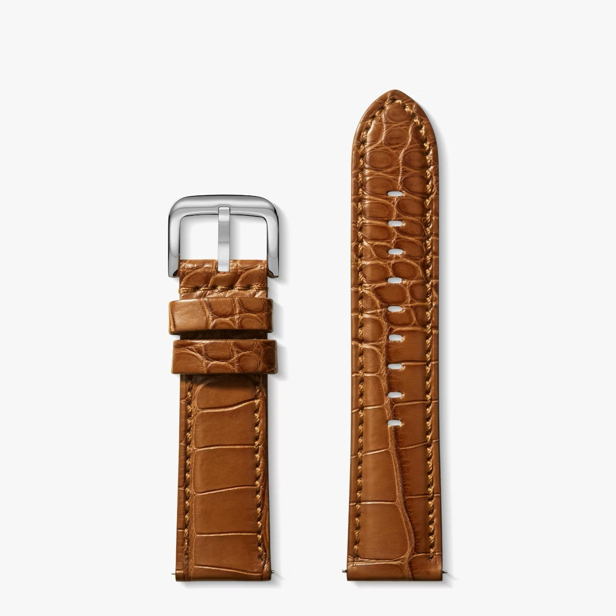 Shinola Genuine Alligator Watch Strap - Cognac 24mm