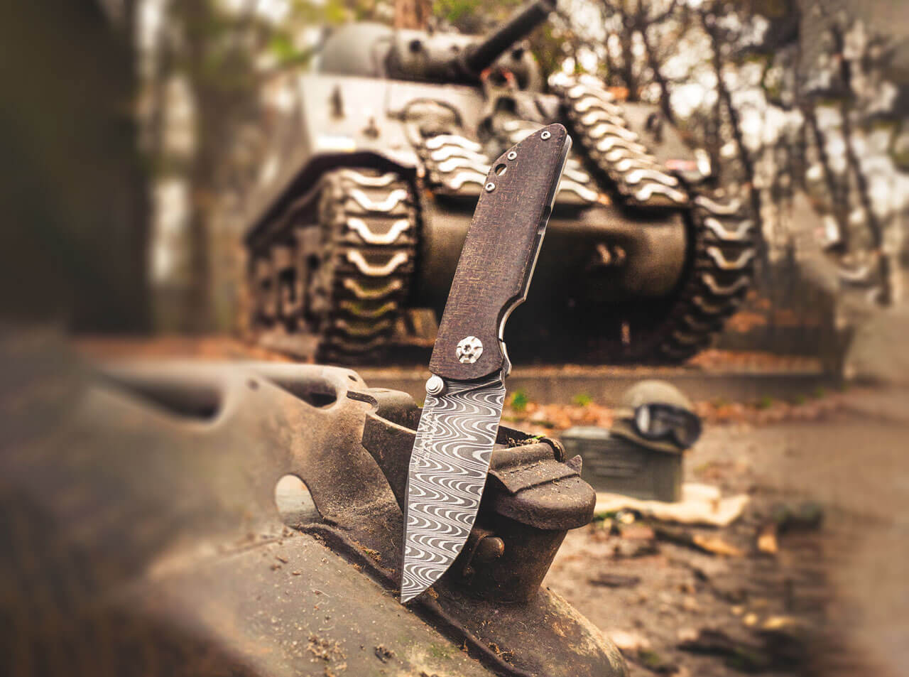 Boker M4 Sherman Damast