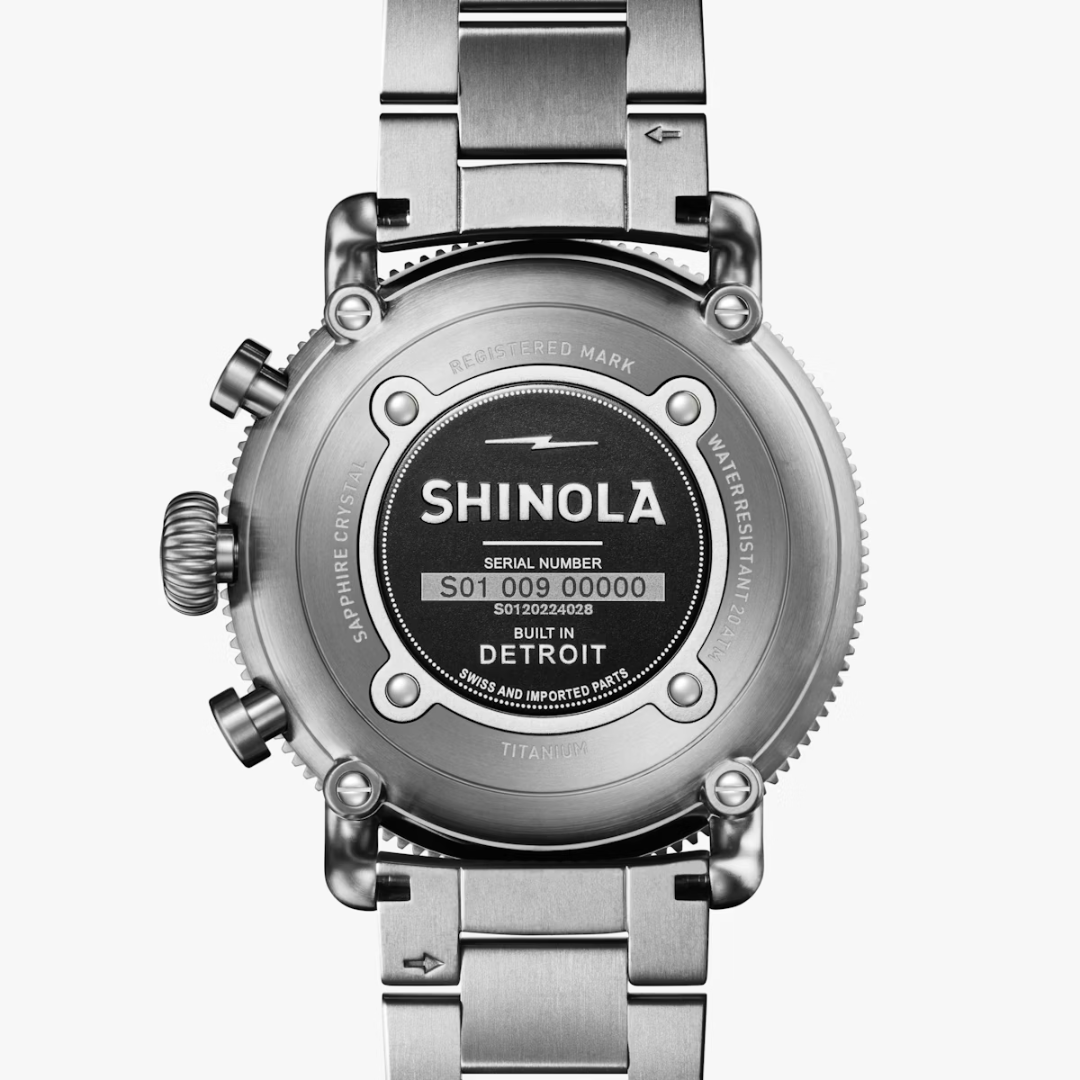 Shinola Men's Watch White Hurricane Chrono 48mm