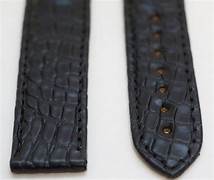 Shinola Genuine Alligator Watch Strap - Matte Black 22mm